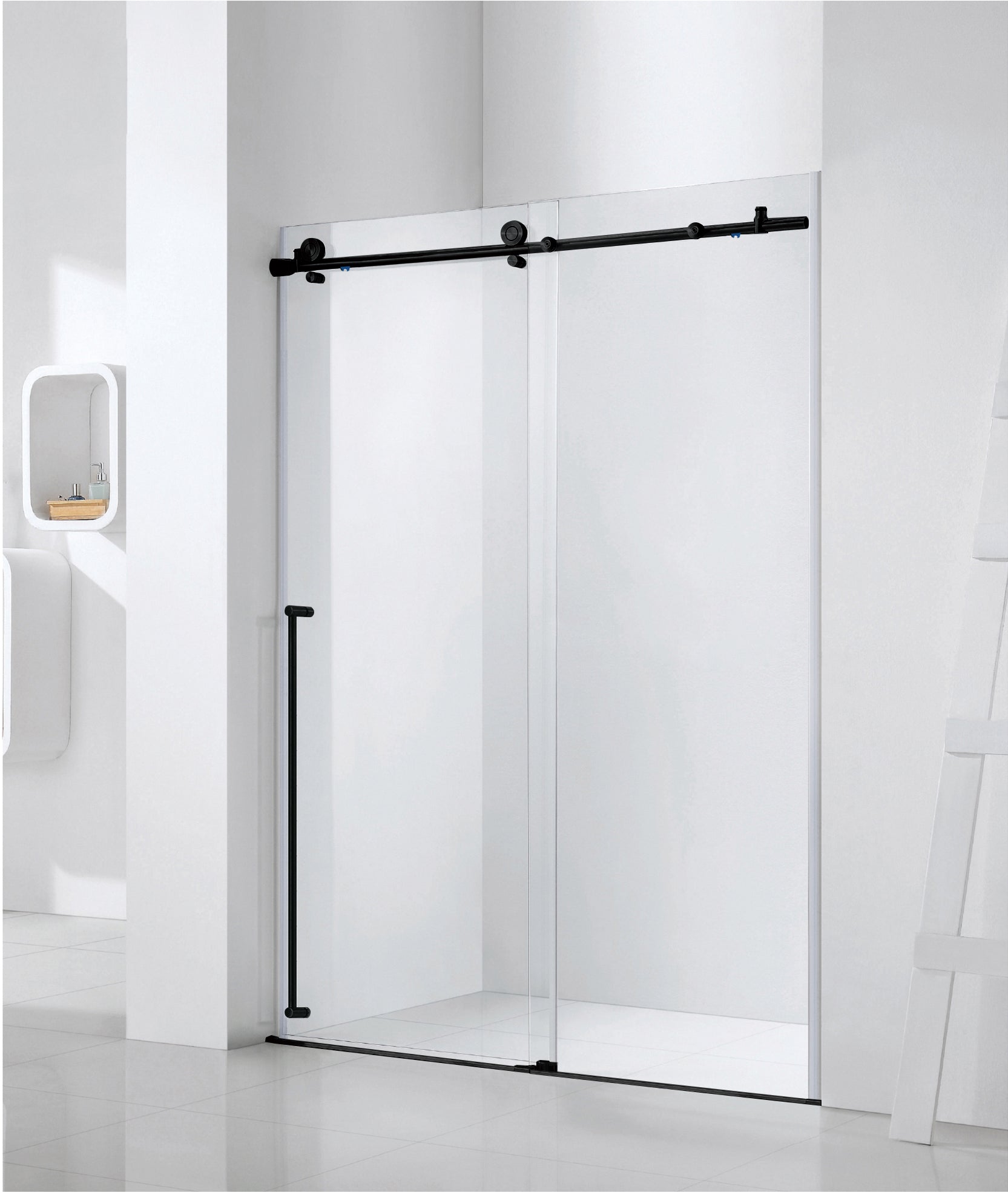 Mat Black Soft Closing Shower Door