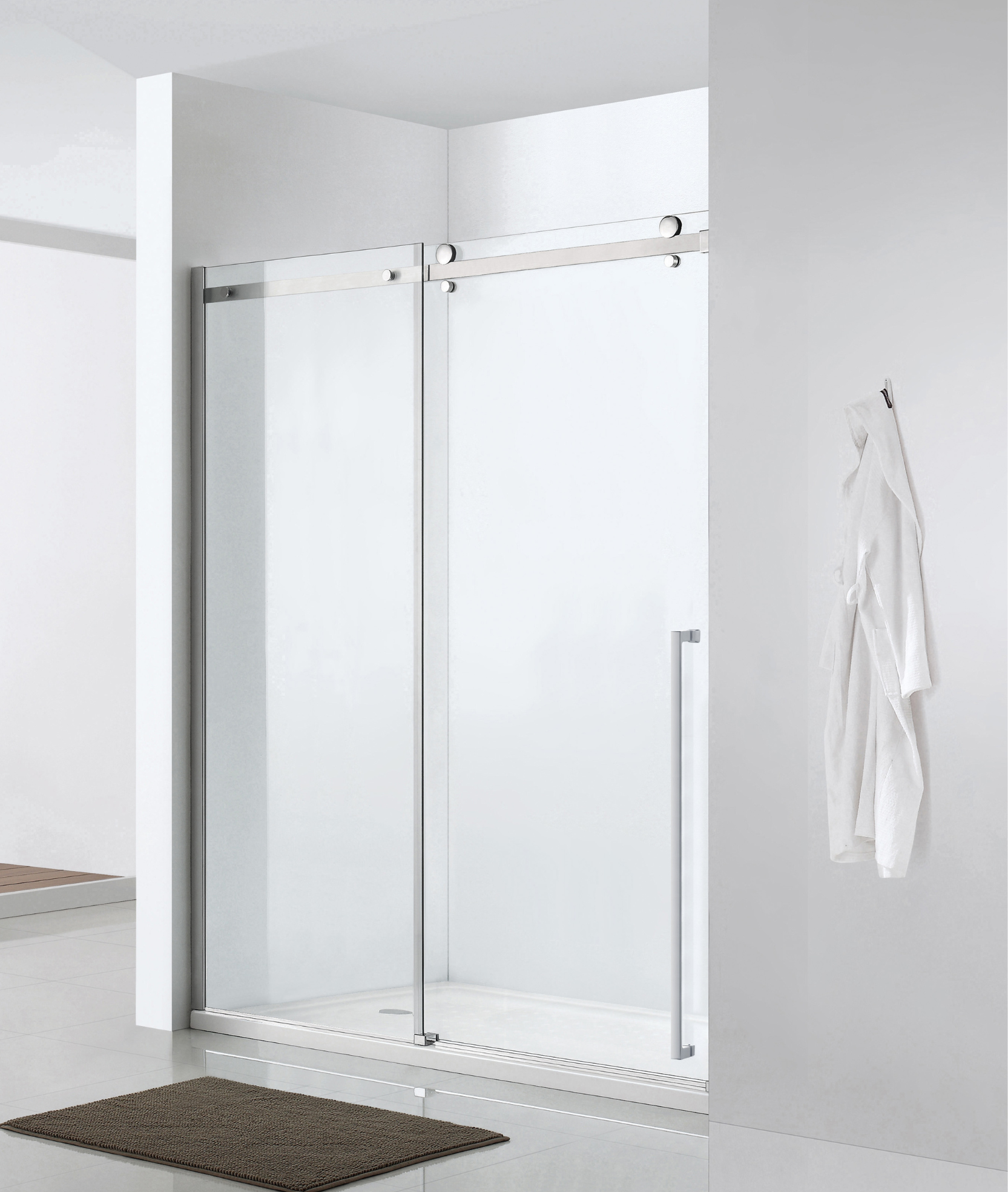 Bright Chrome Shower Door