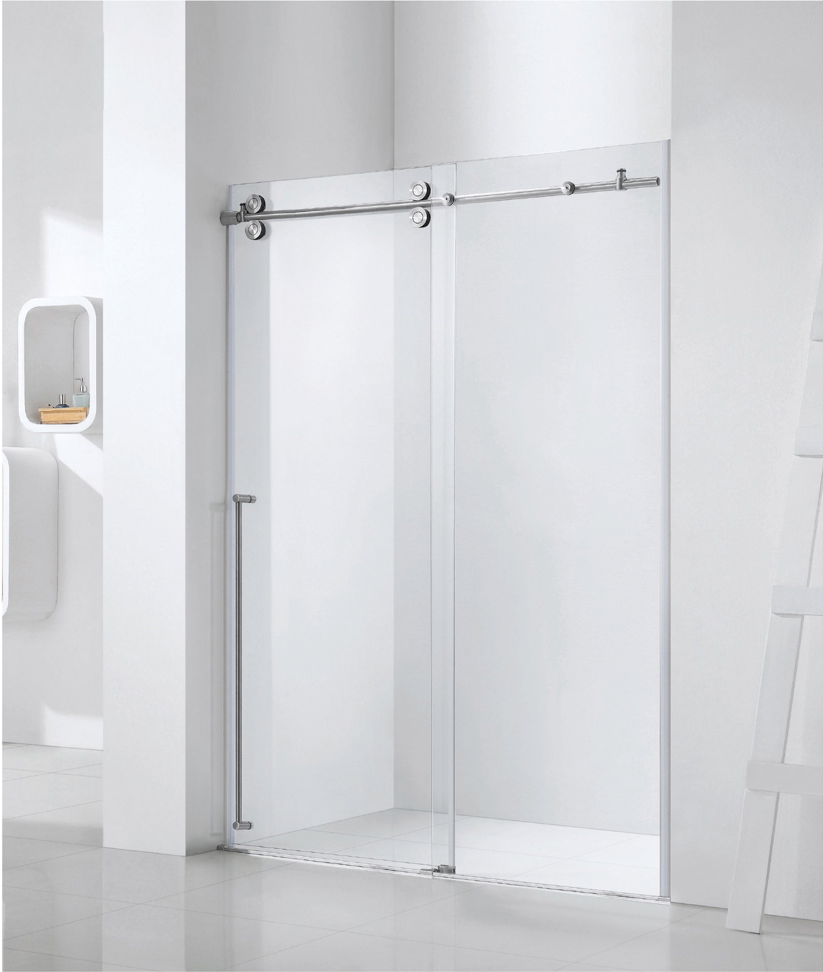 Brushed Nickel Soft Close Shower Door