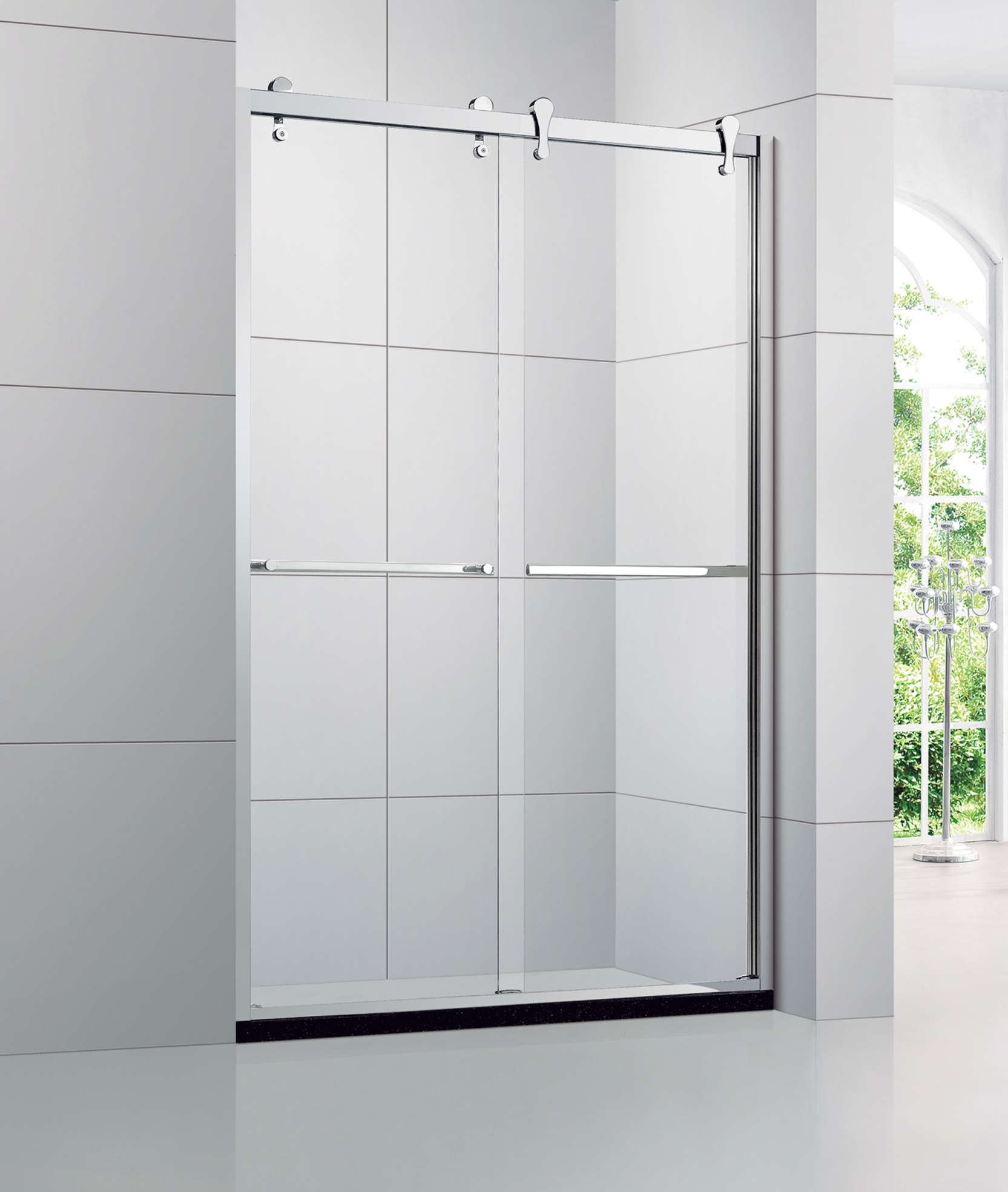 Shower Door ( Double Sliding Door - Brushed Nickel)